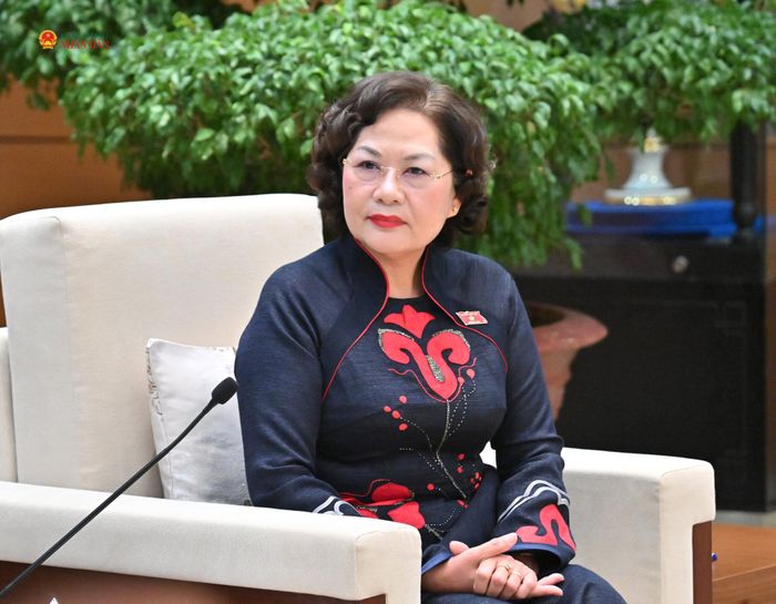 Phó Chủ tịch Quốc hội Nguyễn Thị Hồng phát biểu tại cuộc tiếp