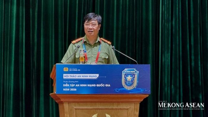 Phó Cục trưởng Cục An ninh mạng Nguyễn Hồng Quân phát biểu tại sự kiện. Ảnh: Hà Anh/Mekong ASEAN.