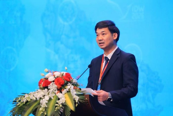 Ông Nguyễn Văn Công, Phó Chủ tịch UBND thành phố Quảng Ninh phát biểu tại lễ khai mạc VIDW 2026. Ảnh: Bộ Khoa học và Công nghệ.