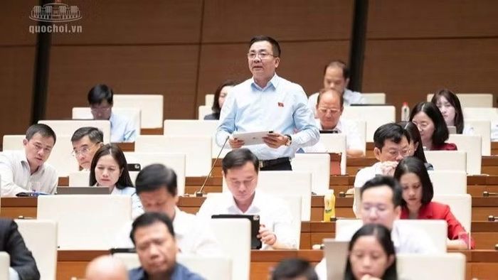 Đại biểu Nguyễn Minh Đức thảo luận tại hội trường.