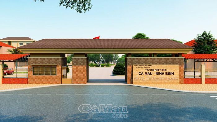 Phối cảnh phương án thiết kế Trường Phổ thông Cà Mau – Ninh Bình.