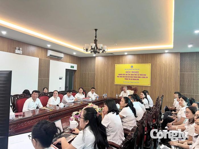 Điểm cầu TAND tỉnh Hà Tĩnh (Ảnh: Bá Mạnh)
