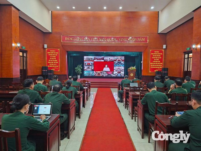 Điểm cầu Tòa án quân sự Trung ương (Ảnh: Mạnh Hùng)