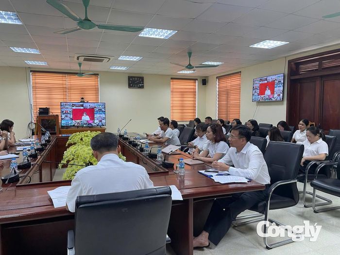 Điểm cầu TAND tỉnh Thanh Hóa (Ảnh: Tài Đức)