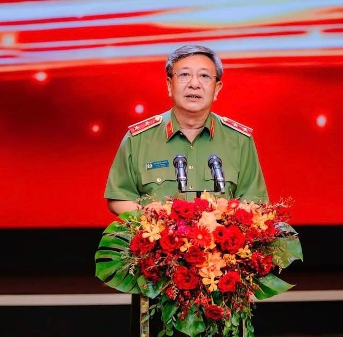 Trung tướng Đỗ Triệu Phong, Cục trưởng Cục Truyền thông CAND, Trưởng Ban tổ chức Liên hoan phát biểu bế mạc