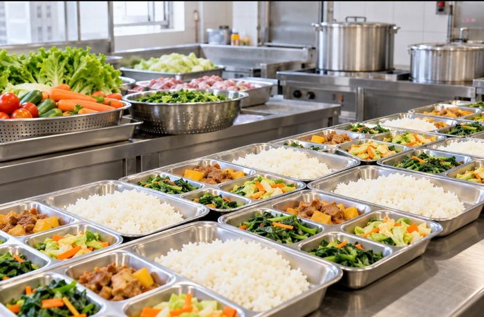 Kiểm soát nguồn gốc nguyên liệu, điều kiện chế biến và quy trình bảo quản thực phẩm là những nội dung trọng tâm trong công tác kiểm tra an toàn thực phẩm tại trường học. Ảnh: Minh họa.