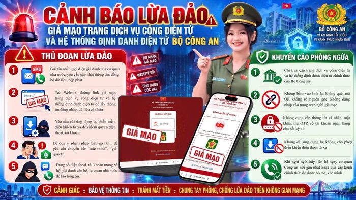 Cảnh báo lừa đảo được cơ quan công an gửi tới người dân.