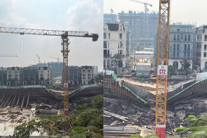 Khu vực ngõ 1 phố Nguyễn Minh Châu bị sụt lún (Ảnh: MXH).