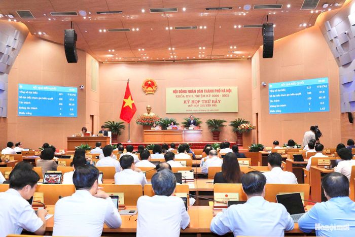 Chủ tọa thông báo kết quả biểu quyết.
