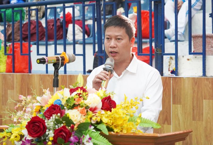 Trưởng phòng Quản lý Thể dục Thể thao (Sở Văn hóa, Thể thao và Du lịch Hà Nội) Nguyễn Phúc Anh phát biểu tại giải. Ảnh: Đình Bảo