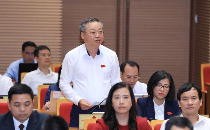 Đại biểu Lê Ngọc Anh (Tổ đại biểu số 9) tham gia thảo luận. Ảnh: Thành Thái Hùng