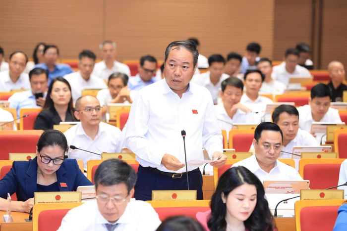 Đại biểu Trần Thọ Hiển (Tổ đại biểu số 20) thảo luận. Ảnh: Thành Thái Hùng