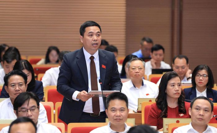 Đại biểu Vũ Gia Luyện (Tổ đại biểu số 13) phát biểu thảo luận tại hội trường. Ảnh: Thành Thái Hùng