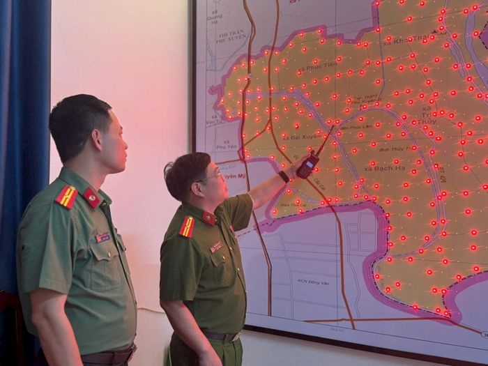 Hệ thống camera an ninh tại xã Đại Xuyên. Ảnh: PV