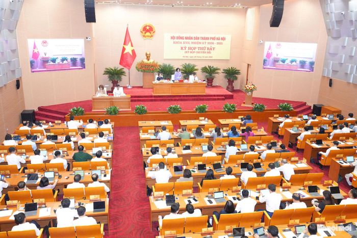Quang cảnh kỳ họp chuyên đề (kỳ họp thứ bảy) HĐND thành phố hà nội khóa XVII, nhiệm kỳ 2026-2031. Ảnh: Thành Thái Hùng