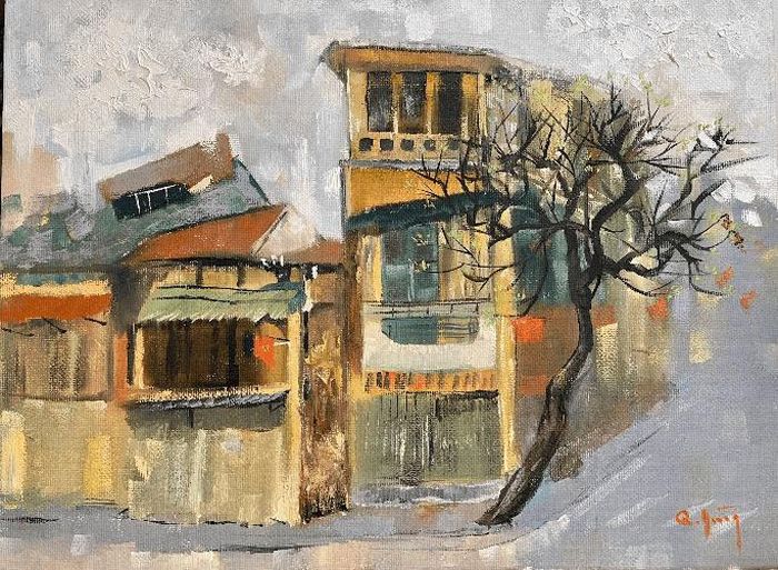 Tác phẩm "Thu Hà Nội 2" (sơn dầu) - Trần Quang Dũng.