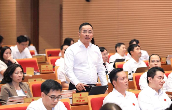 Đại biểu phát biểu thảo luận tại Kỳ họp. Ảnh: Thành Thái Hùng