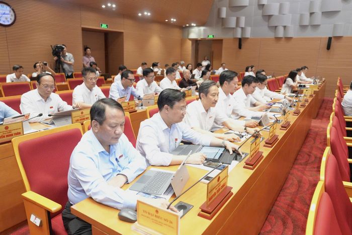 Các đại biểu biểu quyết thông qua nghị quyết. Ảnh: Thành Thái Hùng