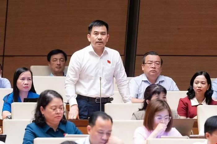Đại biểu Nguyễn Trung Kiên (đoàn Thành phố Đồng Nai) tranh luận