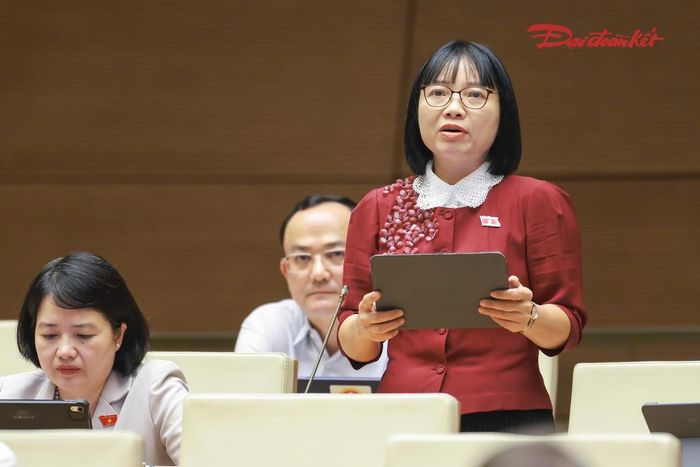 Đại biểu Quốc hội Nguyễn Thị Việt Nga (Đoàn TP Hải Phòng) phát biểu. Ảnh: Quang Vinh