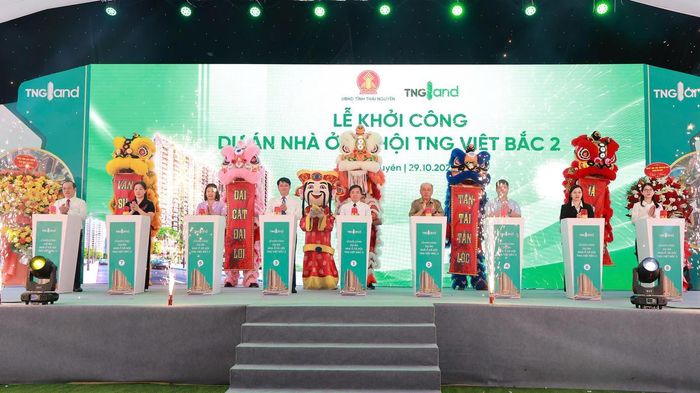 Nghi thức khởi công Dự án Nhà ở xã hội TNG Việt Bắc 2. Ảnh: TNGOP.