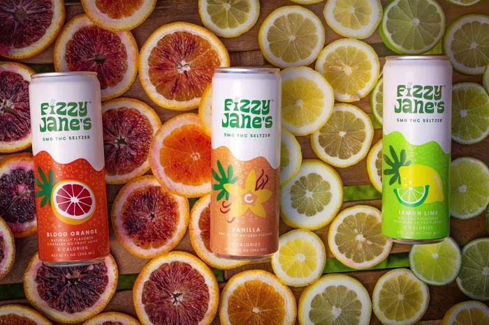 Đồ uống chứa THC mang thương hiệu Fizzy Jane’s. Ảnh: The Economist.