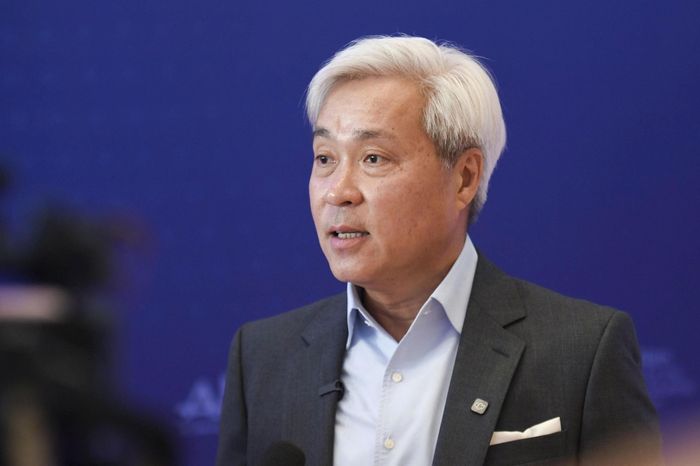  Ông Don Lam, Tổng giám đốc kiêm cổ đông sáng lập VinaCapital tại chương trình CEO 500. Ảnh: Duy Hiệu. 