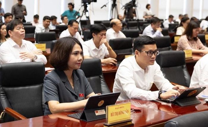 Các đại biểu biểu quyết thông qua chủ trương đầu tư dự án kè sông Sặt
