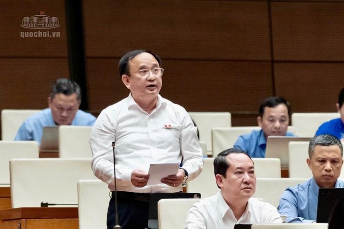 Đại biểu Trần Đức Thuận, đoàn ĐBQH tỉnh Nghệ An phát biểu