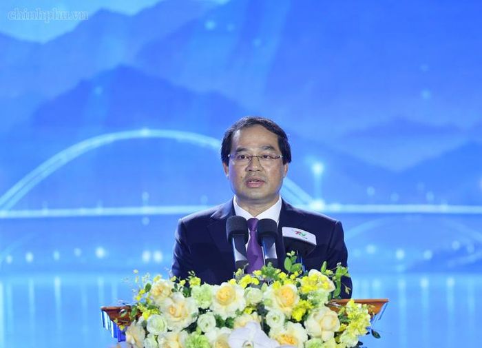 Bí thư Tỉnh ủy Thái Nguyên Trịnh Xuân Trường phát biểu tại lễ khởi công - Ảnh: chinhphu.vn/Phương Nguyên
