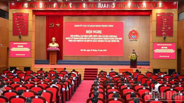Hội nghị bồi dưỡng, cập nhật kiến thức cho cán bộ lãnh đạo, quản lý năm 2026 theo Quy định số 145-QĐ/TW của Bộ Chính trị do Đảng ủy các cơ quan Đảng Trung ương tổ chức. (Ảnh: PHẠM CƯỜNG)