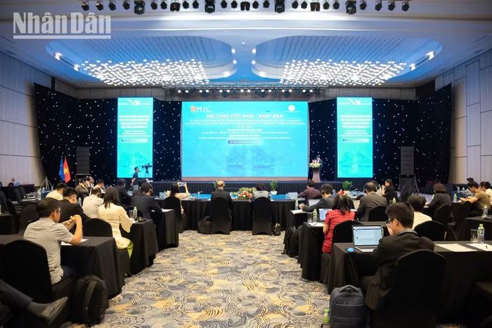 Hội thảo Việt Nam-Nhật Bản về triển khai các hoạt động hợp tác trong khuôn khổ Nhóm bạn bè Sáng kiến Tiến trình Hiroshima AI. (Ảnh: MINH DUY)