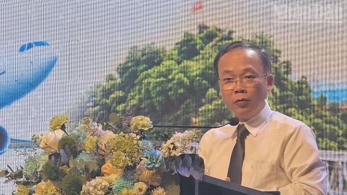 Lãnh đạo Liên đoàn Thương mại và Công nghiệp Việt Nam phát biểu tại hội nghị. (Ảnh: Mai Luận)