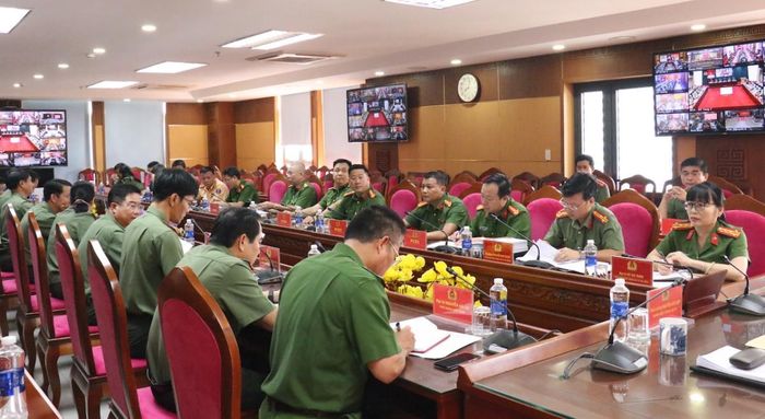 Đại biểu tham dự Hội nghị tại điểm cầu Công an TP Đà Nẵng