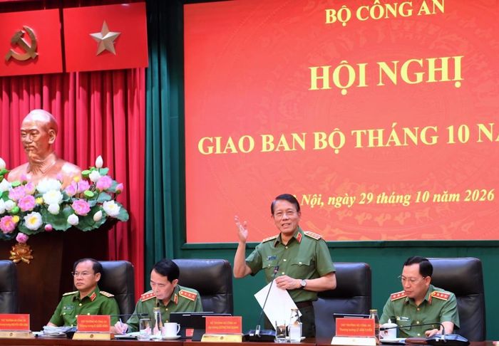 Đại tướng Lương Tam Quang phát biểu kết luận hội nghị (Ảnh: Cổng TTĐT BCA)