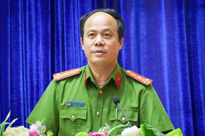 Đại tá, PGS. TS Hoàng Anh Tuấn - Phó Giám đốc Học viện Cảnh sát nhân dân phát biểu tại chương trình.