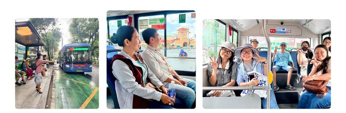  Người dân được miễn phí khi đi xe buýt tại TPHCM. Ảnh: HOÀNG HÙNG 