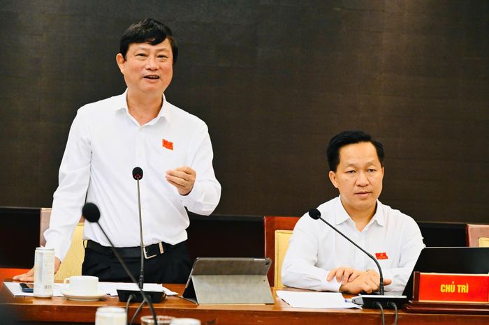  Chủ tịch HĐND TPHCM Võ Văn Minh phát biểu tại phiên thảo luận. Ảnh: VIỆT DŨNG 