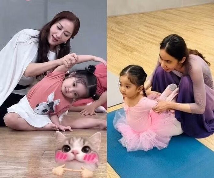 Trên trang cá nhân, Khánh Thi và Phan Hiển nhiều lần đăng tải hình ảnh, video Lisa nhún nhảy theo nhạc hoặc thử sức với những động tác uốn dẻo. Trong các đoạn clip trước đó, cô bé diện trang phục màu hồng, chăm chú làm theo hướng dẫn và từng bước làm quen với các bài tập ballet. Ảnh: FB Khanh Thi Phan Hien