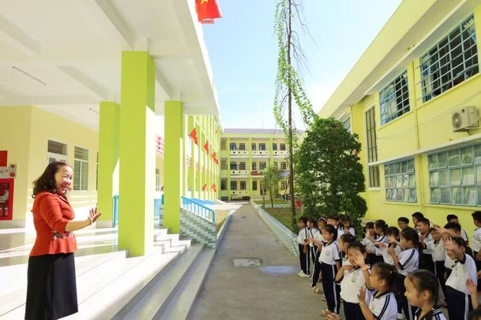 Trường Tiểu học Phùng Ngọc Liêm xây dựng môi trường học tập thân thiện, lấy học sinh làm trung tâm. Ảnh: QM.