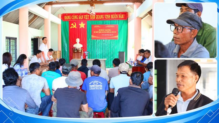 Lễ khai giảng lớp nghề trồng cà phê tại buôn Kla, xã Ea Kly.