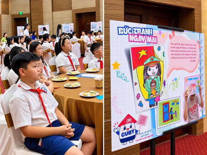 Hình ảnh các em học sinh chăm chú nghe lời chia sẻ từ các diễn giả. (Ảnh: PV)