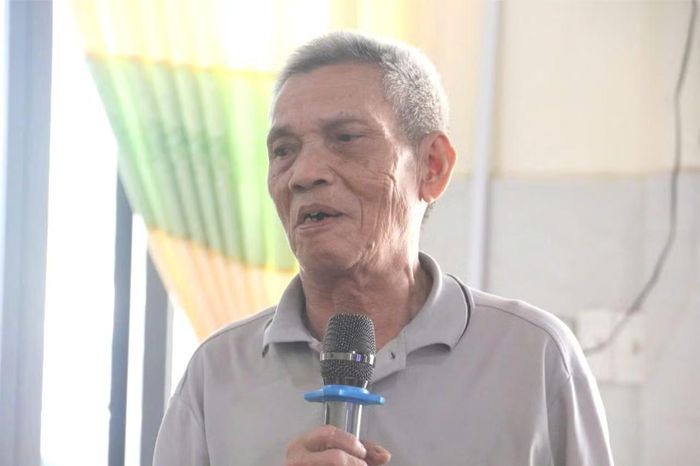 Cựu chiến binh Nguyễn Quốc Nhung phát biểu tại hội thảo.