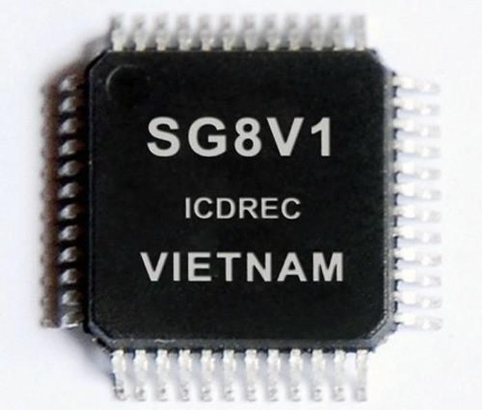  Chip SG8V1 - con chip thương mại đầu tiên của Việt Nam do ICDREC thiết kế. (Ảnh: ICDREC) 