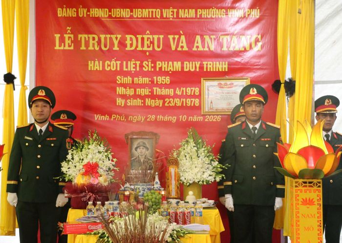 Đón người lính Phạm Duy Trinh nằm lại chiến trường trở về đất mẹ