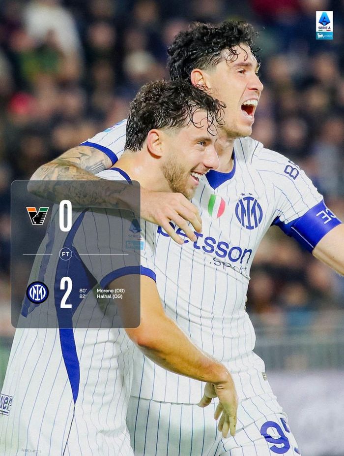 AC Milan thua đau, trong khi Inter bỏ túi 3 điểm sân khách - Ảnh: Serie A