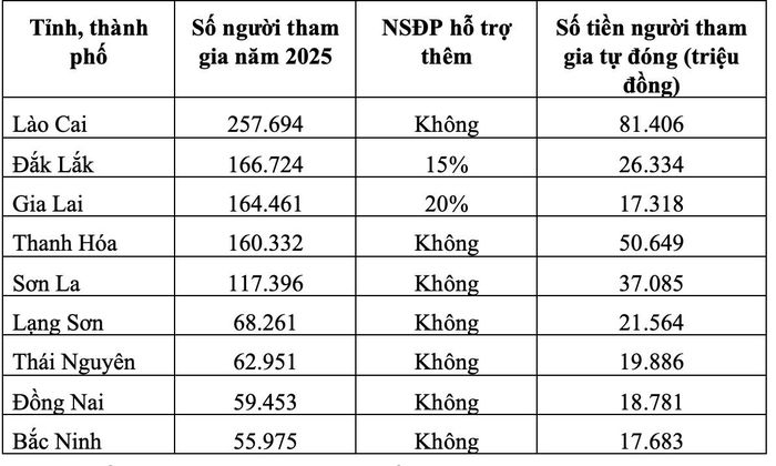 Những địa phương có đông người thuộc nhóm được hỗ trợ phải tự đóng phần còn lại. Nguồn: Bộ Y tế
