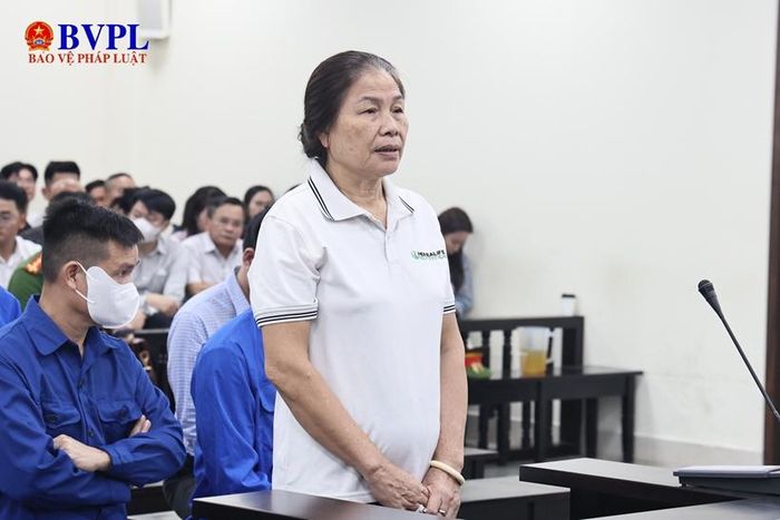  Bị cáo Nguyễn Thị Tâm trước bục khai báo.