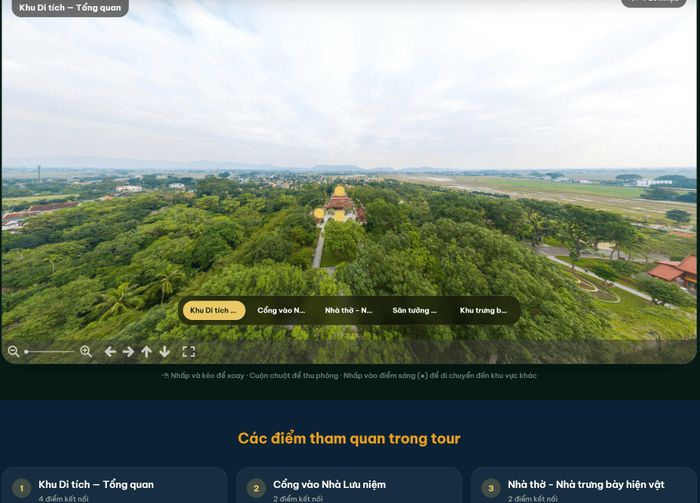 Một tour trải nghiệm VR360° được giới thiệu trên Cổng cơ sở dữ liệu ngành Văn hóa - Thể thao và Du lịch Nghệ An.