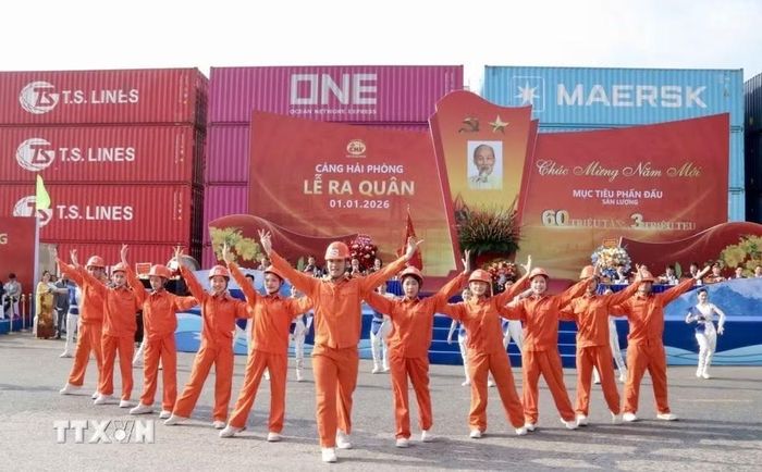 Cảng Hải Phòng đang viết tiếp "lời căn dặn của Người" bằng tinh thần đổi mới sáng tạo, hiện đại hóa hạ tầng, khẳng định vị thế "trái tim kinh tế biển" của cả nước. (Ảnh: TTXVN phát)